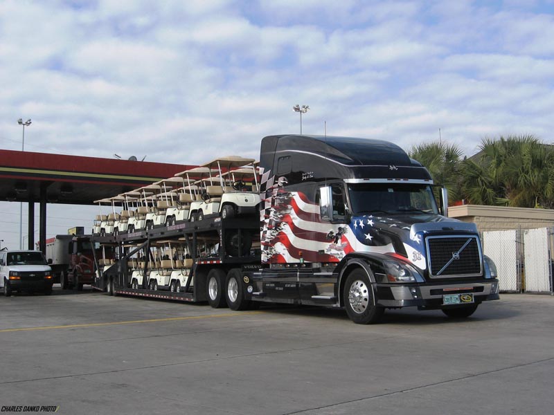 Open Trailer with the American Flag on it 