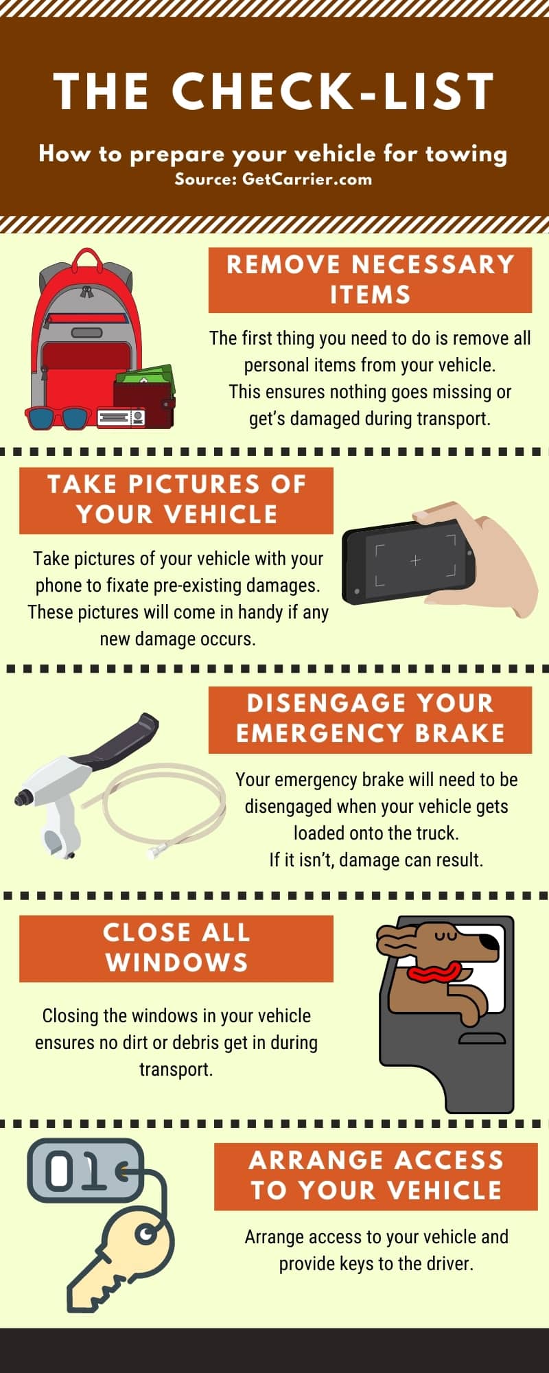The Check-List | How to prepare your vehicle for towing infographic