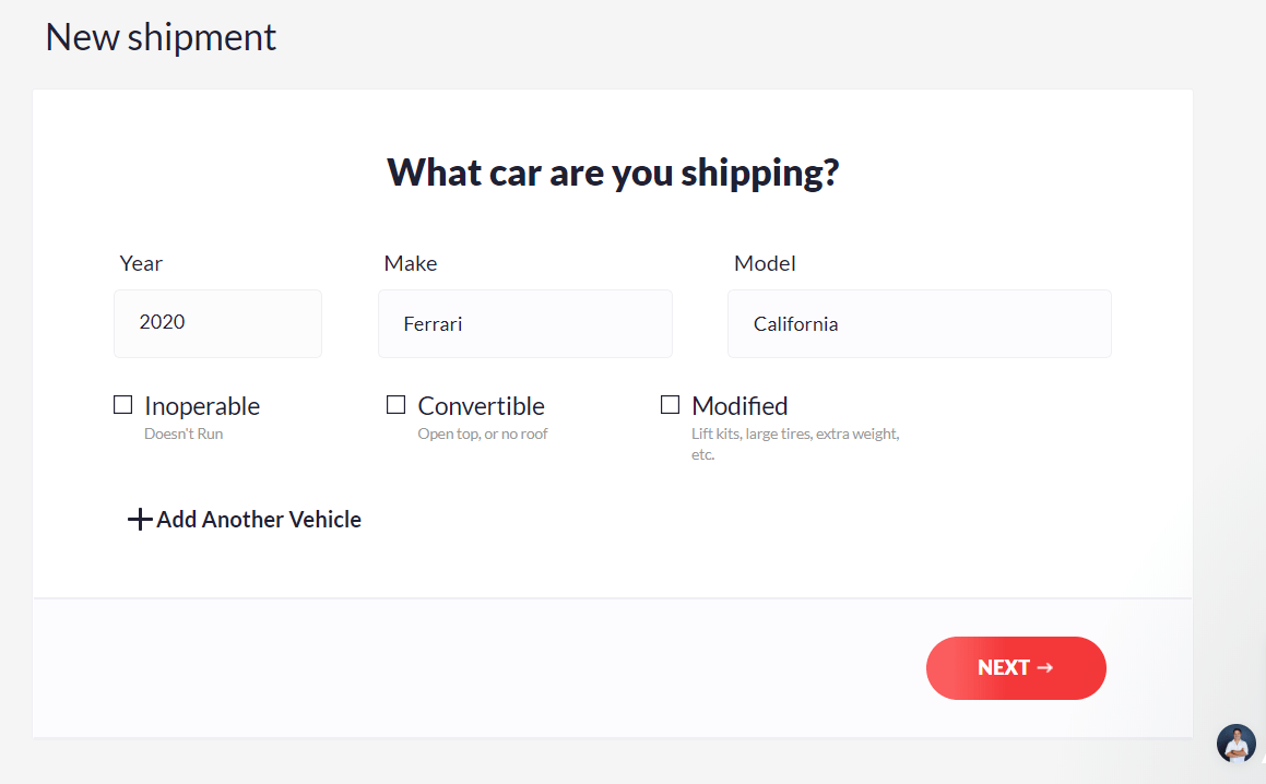 how to make a quote for shipping a vehicle